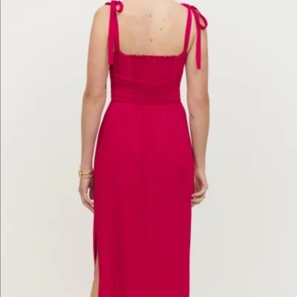 Reformation Besse Dress in Rhubarb *NEW* - Picture 4 of 6